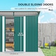 image 4 of Outsunny 8.5 x 6ft Metal Shed with Lightsky Panels, Garden Storage Tool House with Double Doors for Garden, Patio and Lawn, Green
