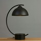 image 2 of ValueLights Contemporary Matt Black Crescent Frame Dome Table Lamp