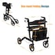 image 2 of COSTWAY Folding Rollator Walker Aluminium Mobility Aid Black