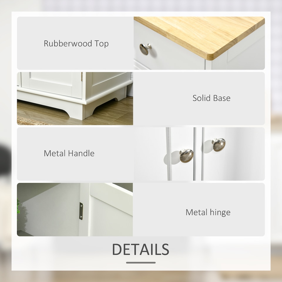 image 1 of HOMCOM Modern Sideboard Buffet Cabinet with Storage Cabinets and Drawers White