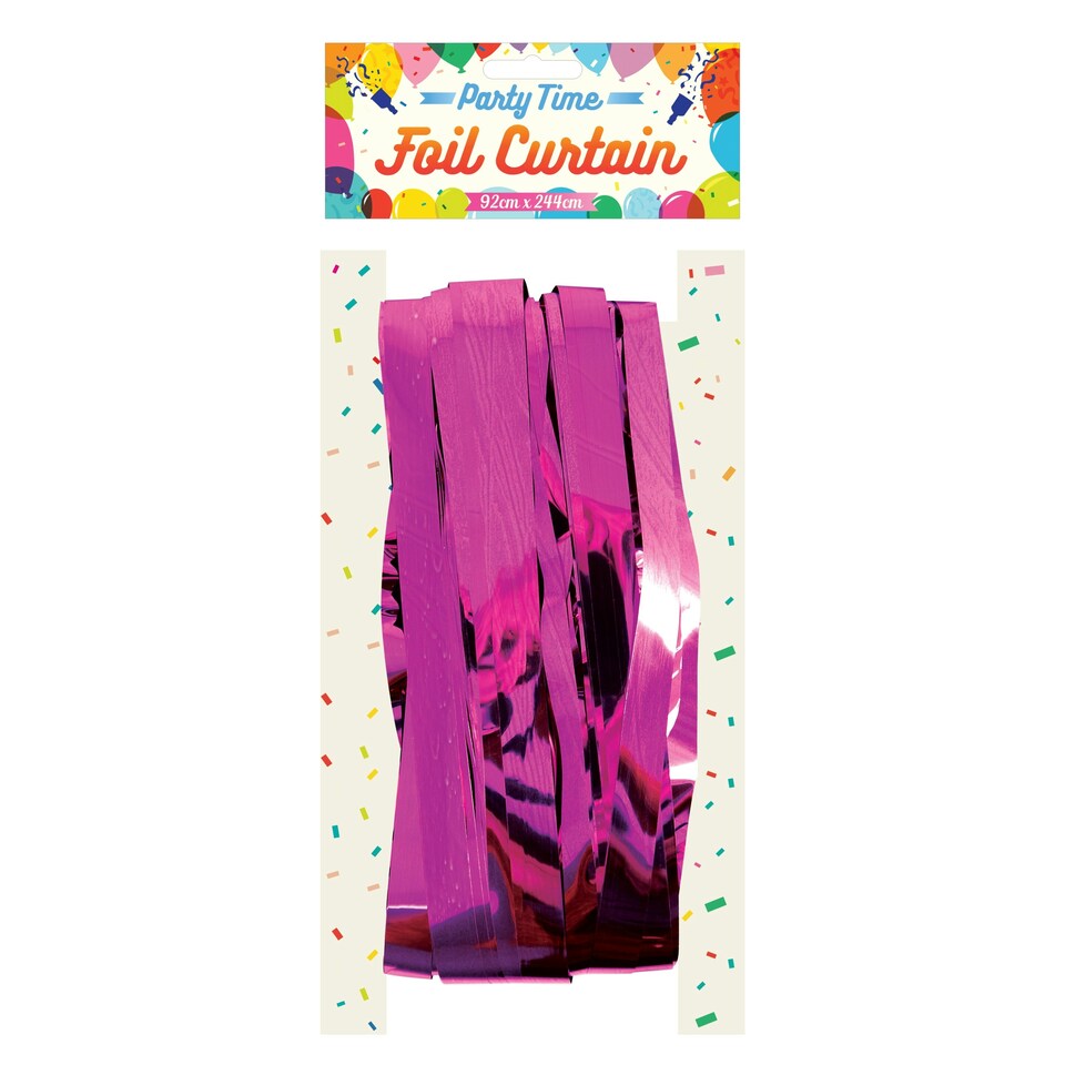 image 1 of Pink Curtain Foil Birthday Party Door Decoration