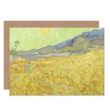 Vincent Van Gogh Wheatfield With A Reaper Fine Art Art Card
