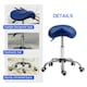 image 5 of HOMCOM PU Leather Saddle Stool w/ Moulded Padded Seat Adjustable Height Blue