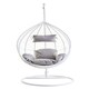 image 1 of Interiors by Premier Stylish White Hanging Chair, Plush Comfort Lounge Chair, Stable Lawn Chair, Modern Chair with grey cushions