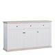 image 1 of Pontypool 3 Drawer & 3 Door Sideboard in White and Riva Oak