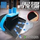 image 5 of Long Handled Dustpan and Brush Set Upright Sweeping Broom with Built-In Bristle Cleaner