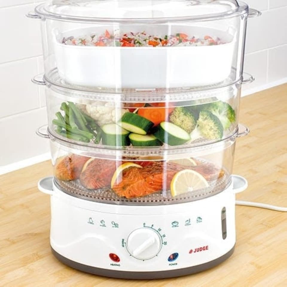 image 1 of Judge Electric 3 Tier Food Steamer 8.5L with Rice Bowl