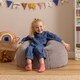 image 2 of Icon Kids Kingston Rabbit Faux Fur Classic Dome Bean Bag, Light Grey