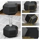 image 3 of HOMCOM 15KG Single Rubber Hex Dumbbell Portable Hand Weights for Home Gym
