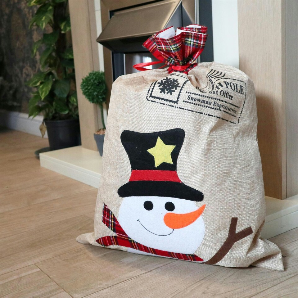 image 1 of Christmas Sack Snowman 50 x 70 cm