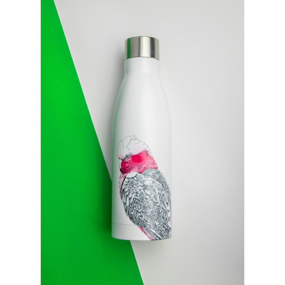 image 1 of Maxwell & Williams Water Bottle White Insulated Galah 500ml