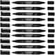 image 2 of Pack of 10 Dual Tip Black Marker Pens