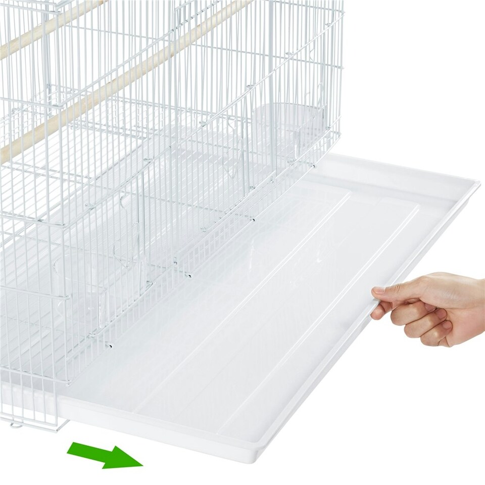 image 1 of Yaheetech 77.5 cm L x 46.5 cm W x 46 cm H Flight Cage w/ Slide-out Tray White