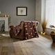 image 1 of Hogging It Throw – Wine Coloured Blanket Featuring Hedgehogs, Squirrels & Woodland Charm 140x180cm Multi | Wine