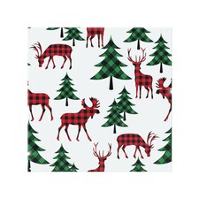 Buffalo Plaid Woodland Dining Splash Back | White