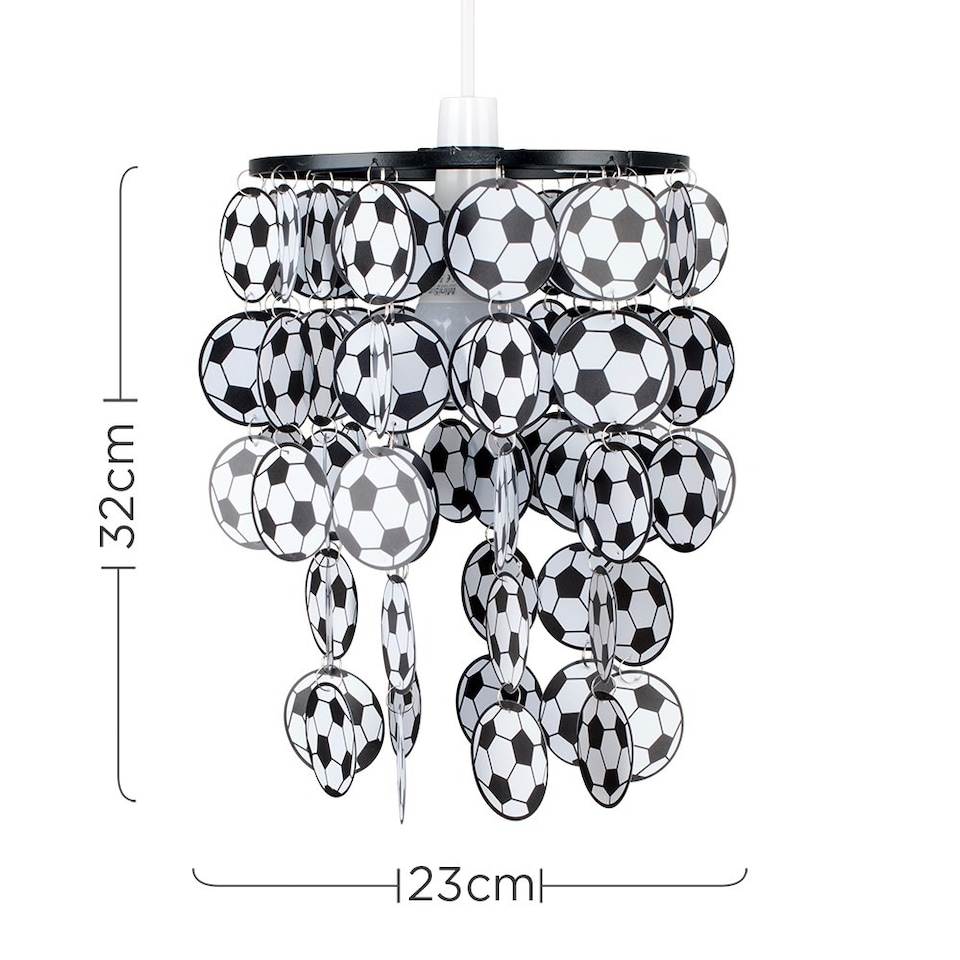 image 1 of ValueLights Children's Black And White Football Ceiling Pendant Shade | Black