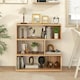 image 8 of COSTWAY 3-tier Bookshelf Concave Open Back Bookcase Brown