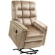 image 1 of HOMCOM Power Lift Recliner Chair for Elderly w/ Remote Control, Champagne Cream | Champagne