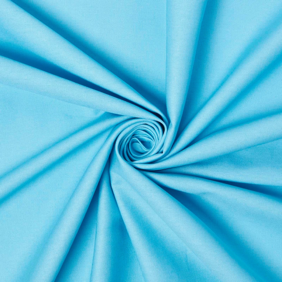 image 1 of Homescapes Pure Cotton Plain Light Blue Fabric 150 cm Wide | Blue | 150cm(60") wide, sold per metre length