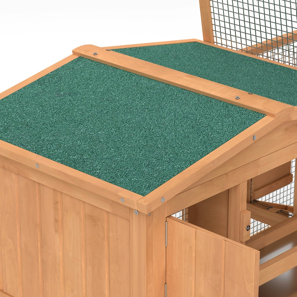image 1 of PawHut Rabbit Hutch, Guinea Pig Hutch 2 Tier with Run for Outdoor Garden
