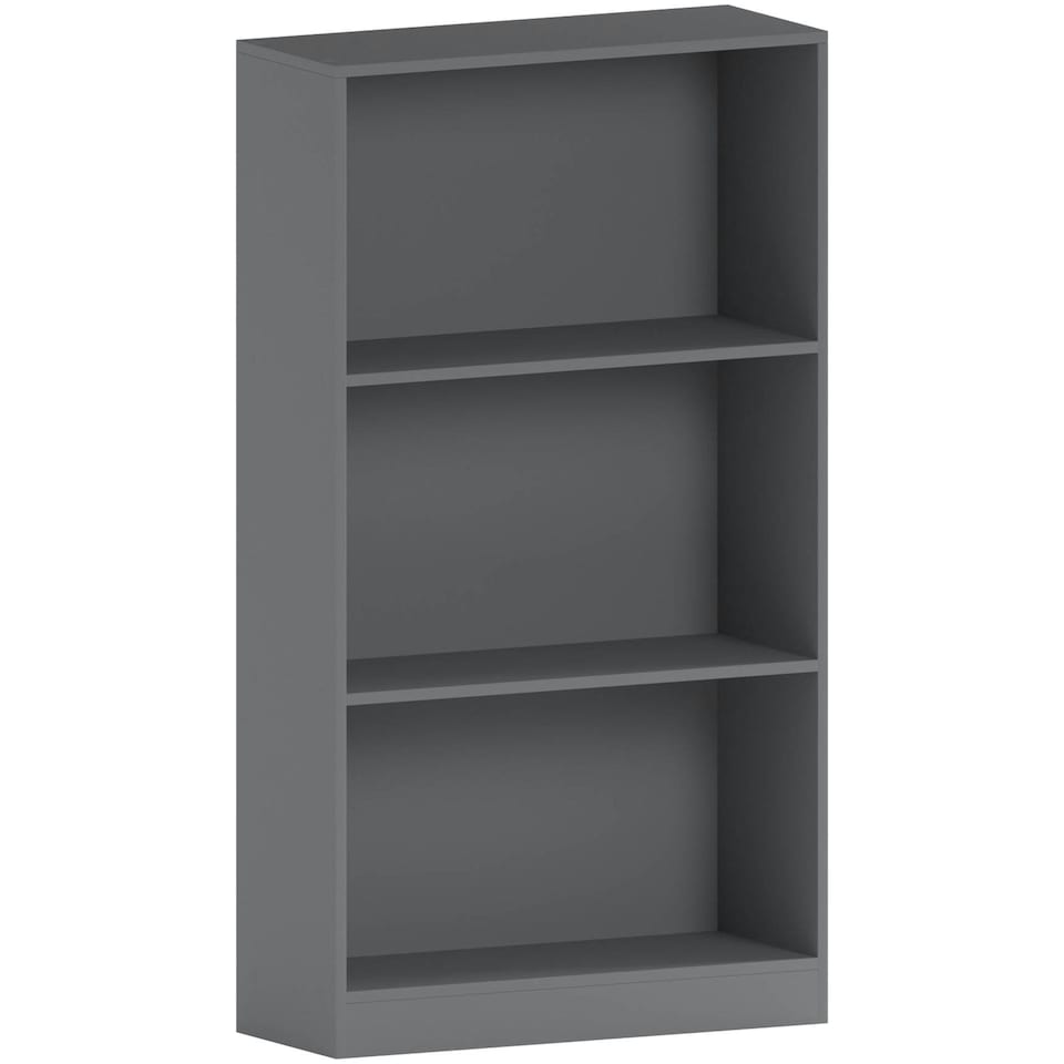 image 1 of Vida Designs Cambridge 3 Tier Medium Bookcase Display Storage, Grey