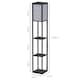 image 5 of HOMCOM Floor Lamp with Shelves, Modern Tall Standing Lamps with Fabric Lampshade, Chain Switch and Single Light for Living Room, Bedroom, Bulb not Included, Black