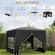 image 4 of Outsunny 3 x 3 m Garden Pop Up Gazebo, Wedding Party Tent Marquee, Water Resistant Awning Canopy with Sidewalls, Windows, Carry Bag | Black | Black