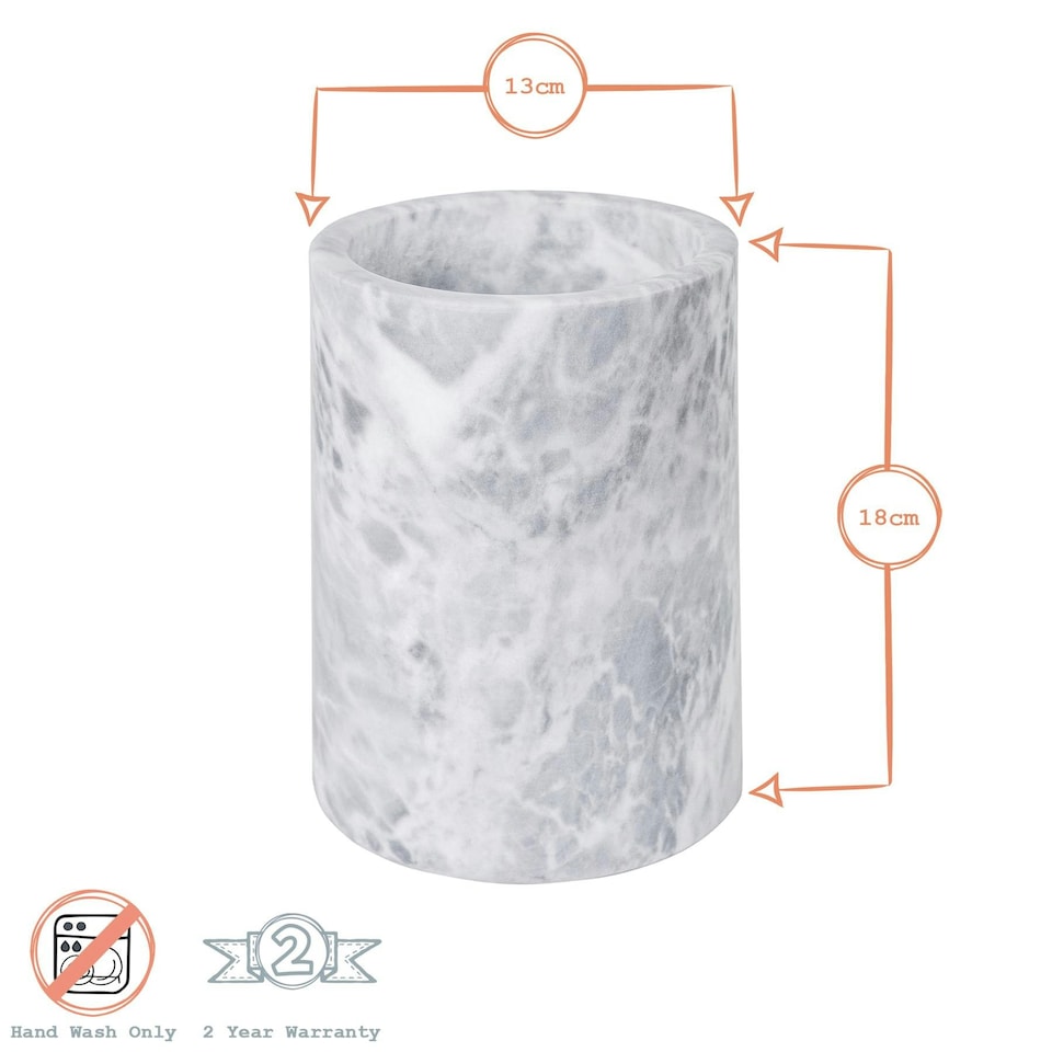 image 1 of Argon Tableware Marble Wine Bottle Cooler - 13cm - Grey Grey