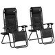 image 6 of Outsunny 2 Pcs Zero Gravity Lounger Folding Recliner Chair Cup Holder Blue
