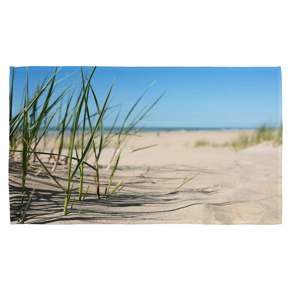 image 1 of Grass in the sand dunes with the lake in the background (Kitchen Towel)