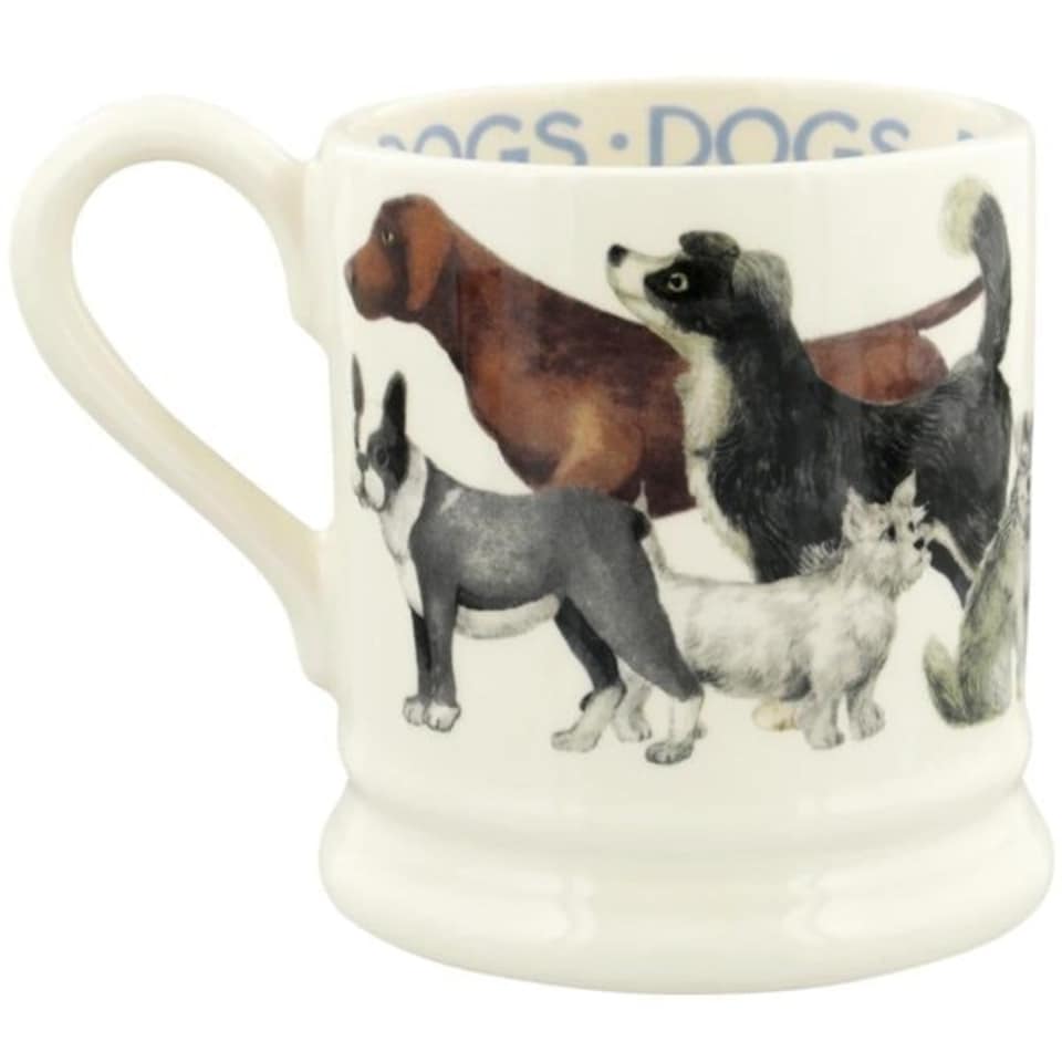 image 1 of Mug: 1 x 300ml Emma Bridgewater Dogs All Over Half Pint Mug, Ceramic White