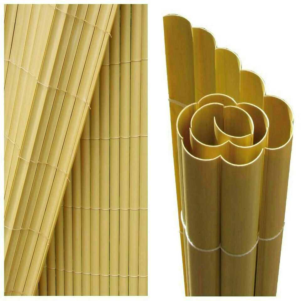 image 1 of Primrose Split Bamboo Privacy Artificial Garden Fence Screening Roll 4m x 2m