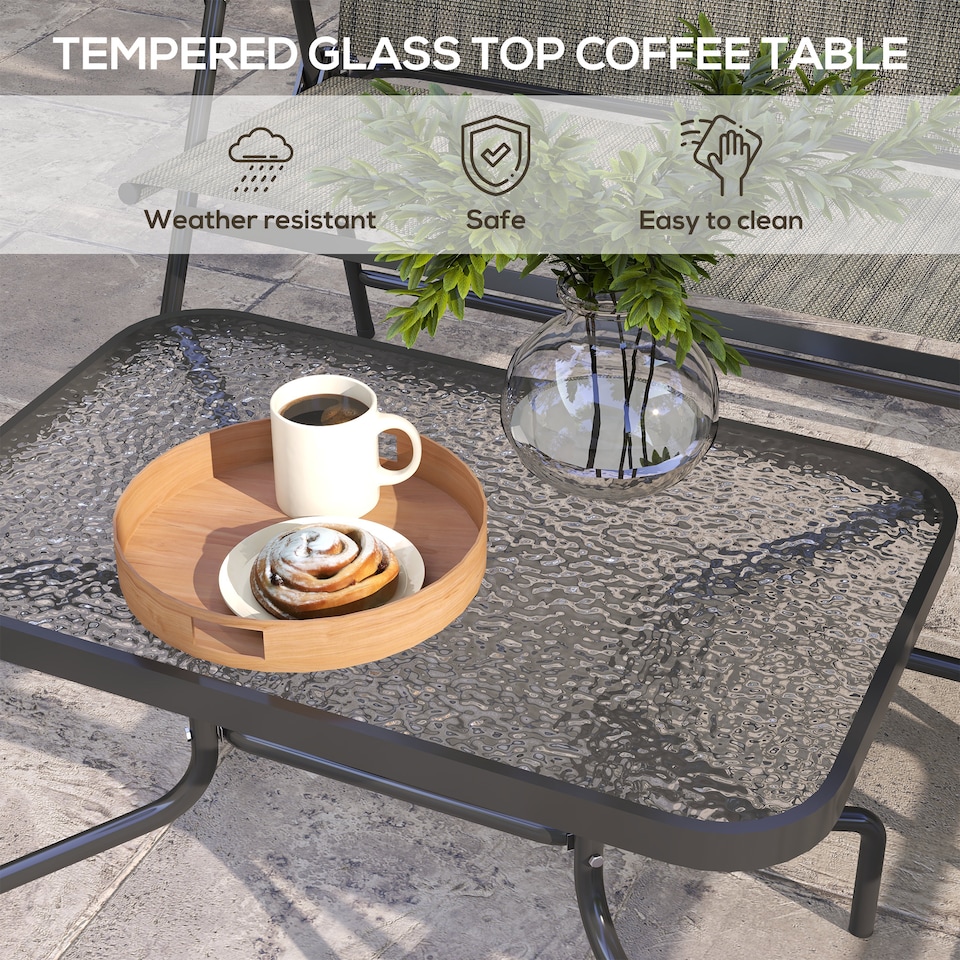 image 1 of Outsunny Patio Furniture Set, Garden Set w/ Table, Foldable Chairs, a Loveseat