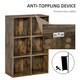 image 3 of HOMCOM Cubic Cabinet Bookcase Storage Shelves for Home Office, Rustic Brown
