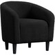 image 2 of Yaheetech Fabric Club Chair Upholstered Accent Barrel Chair Black