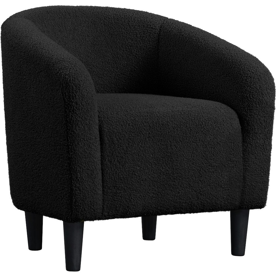 image 1 of Yaheetech Fabric Club Chair Upholstered Accent Barrel Chair Black