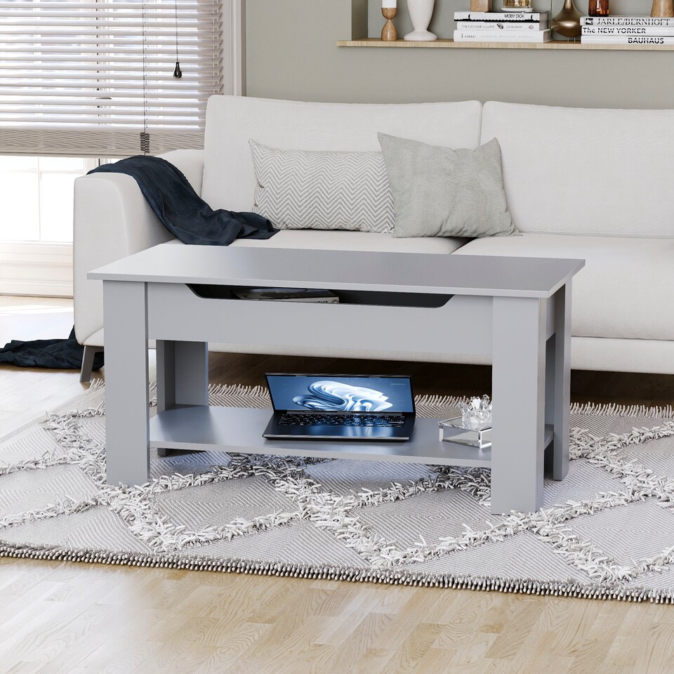 image 1 of Vida Designs Lift Up Coffee Table With Storage Compartment & Shelf, Grey