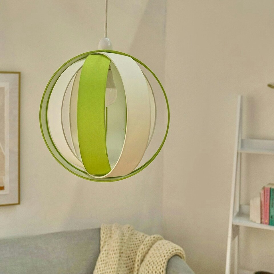 image 1 of ValueLights Green Modern Fabric Globe Ceiling Pendant Light Shade