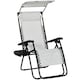 image 1 of Outsunny Zero Gravity Chair Adjustable Patio Lounge w/ Cup Holder White