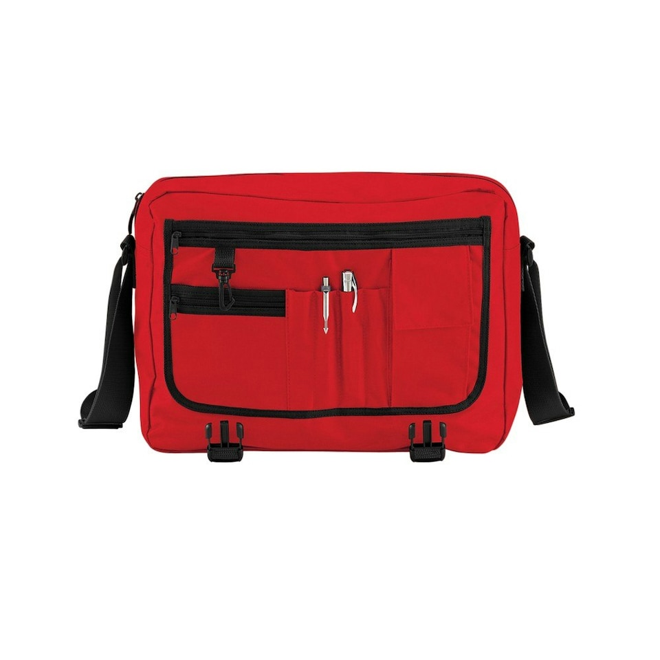 image 1 of Bagbase Contrast Detail Messenger Bag - Classic Red - One Size Red