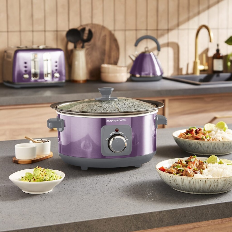 image 1 of Morphy Richards Accents Sear & Stew 3.5L Slow Cooker Purple