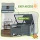 image 5 of PawHut Wooden Tortoise House w/ Run, Shelter, Shelf, Lamp Holder, Grey