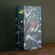 image 4 of 21cm Battery Operated Light up Stained Glass Christmas Decoration with Robin Scene & Warm White LEDs