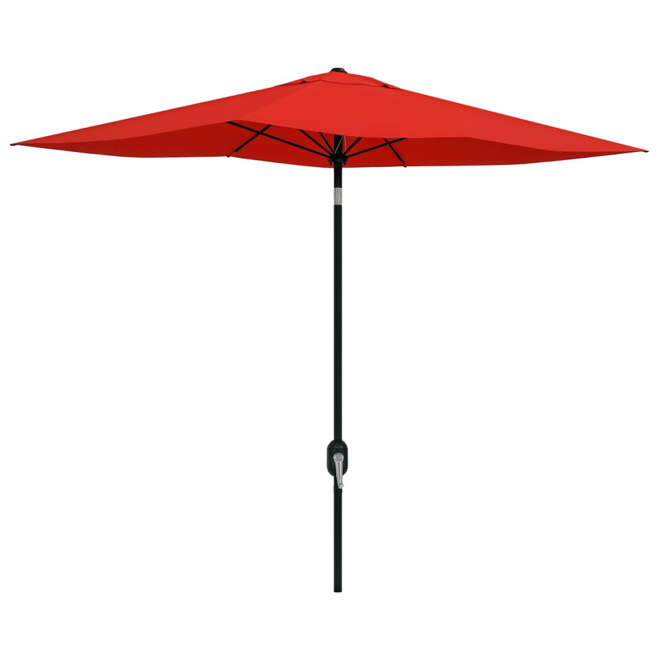 image 1 of Outsunny 2 x 3(m) Garden Parasol Rectangular Market Umbrella w/ Wine Red