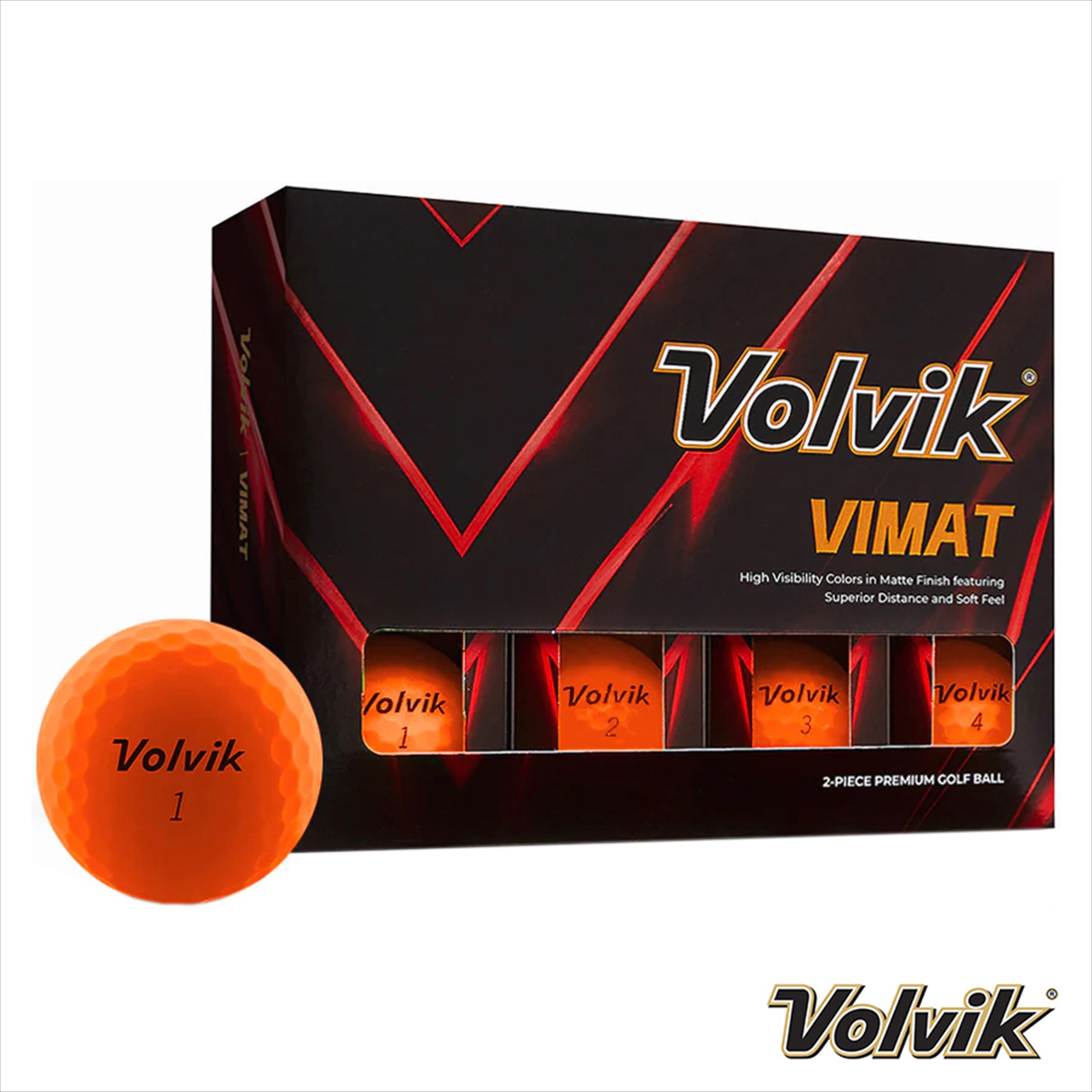 Volvik ViMat Golf Balls in Orange