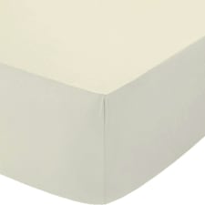 800 Thread Count Fitted Sheet 40 CM Deep Bed Fitted Sheet 100% Egyptian Cotton Sateen Hotel Quality Bedding Cream | Single