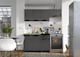 image 2 of Kitchen Cabinets 5 Units Black Grey Complete Kitchenette Small Set 180cm DIY Fitted Kitchen Package with Worktop Lina