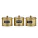 image 1 of Gold Coffee, Tea, And Sugar Canister Set - 17 cm (H) x 13 cm (Dia)