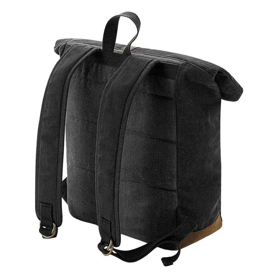 image 1 of Quadra Heritage Leather Trim Backpack - Black - One Size