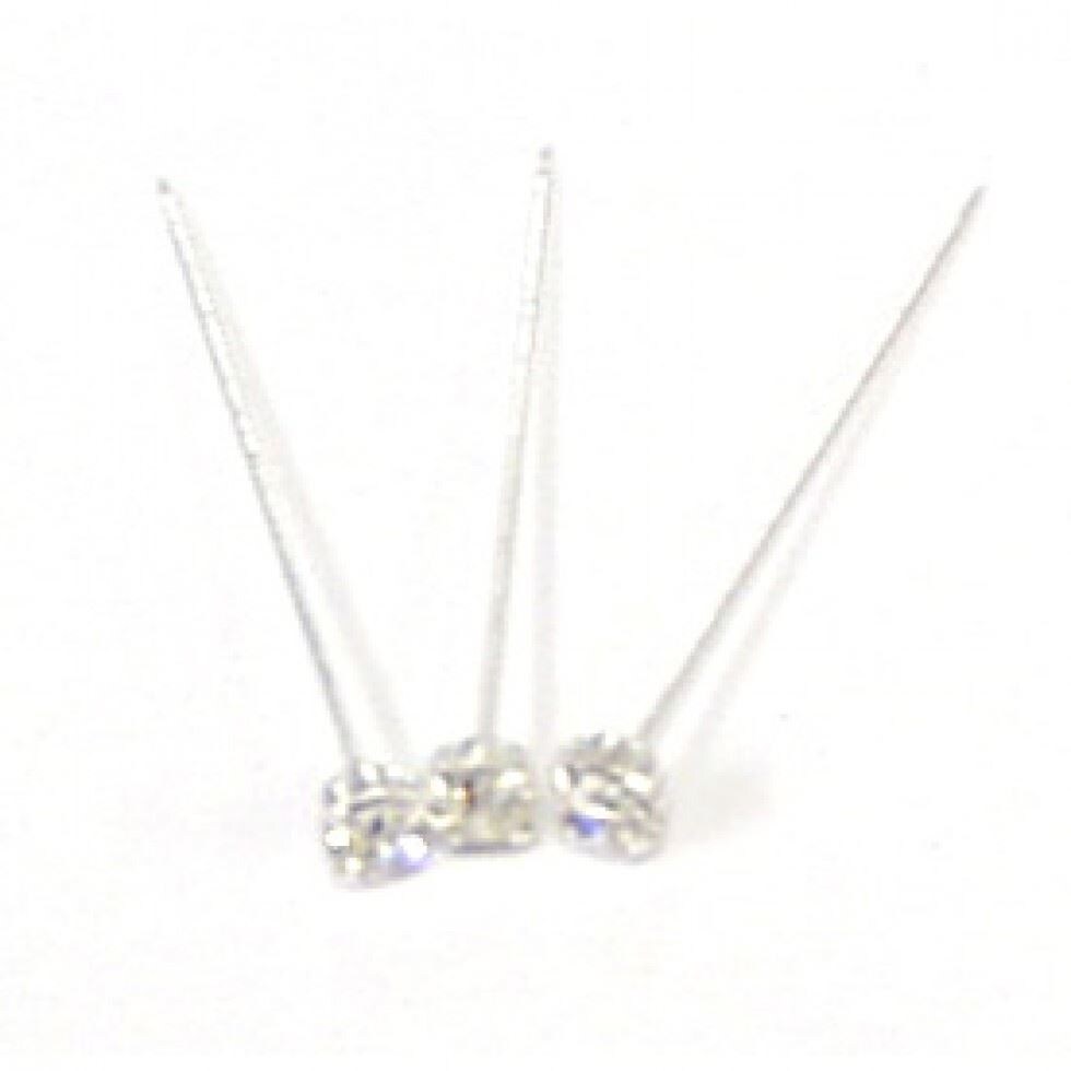 Occasions -- Bulk Corsage Pins: Diamante: 4mm: Pack of 72: Silver